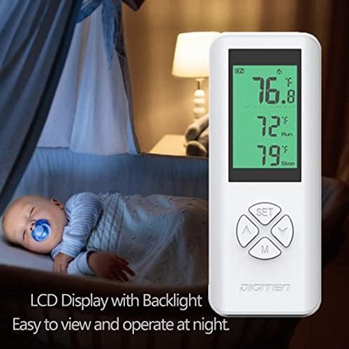DIGITEN Wireless Temperature Controlled Outlet, Digital Plug-in Programmable Thermostat Outlet with Remote Control, Heating & Cooling for A/C, Fan, Heater (Temp Sensor Built in The Remote Controller)
