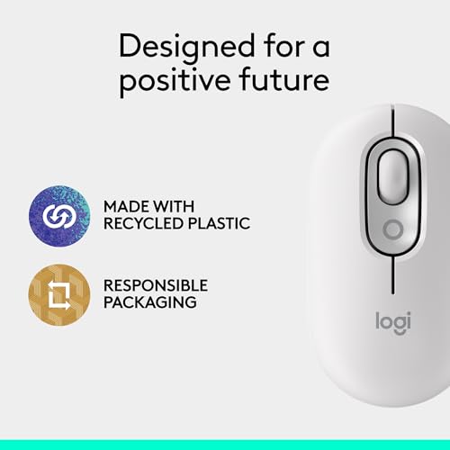 Logitech POP Mouse, Wireless Mouse with Customizable Emojis, SilentTouch Technology, Precision/Speed Scroll, Compact Design, Bluetooth, Multi-Device, OS Compatible - Heartbreaker Rose