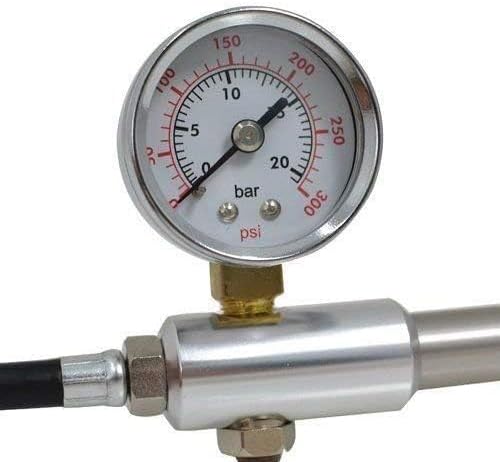 GIYO GS-01 Bike Fork Shock Micro Adjust Button Pump with Gauge, Max 300 psi, ST1410