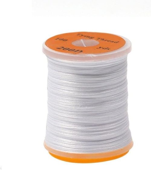 White 100Yard 200D UV Big Fly Thread Premium Strong Fly Tying Thread Spool Salmon Bass Flies Tying Thread Material Fluorescent Hunting and Fishing
