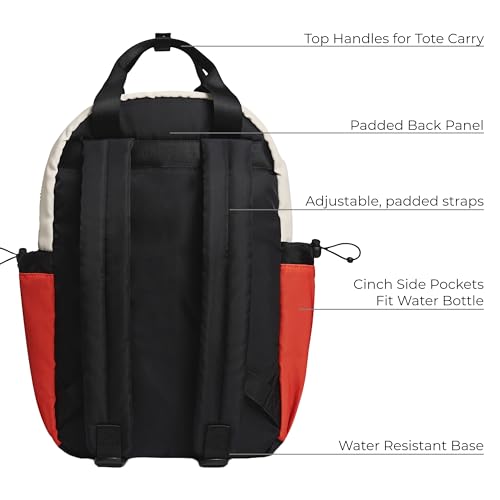 VOORAY 19L Katie Backpack, Large - Travel, Gym & Sports Backpack, Camel Color Block