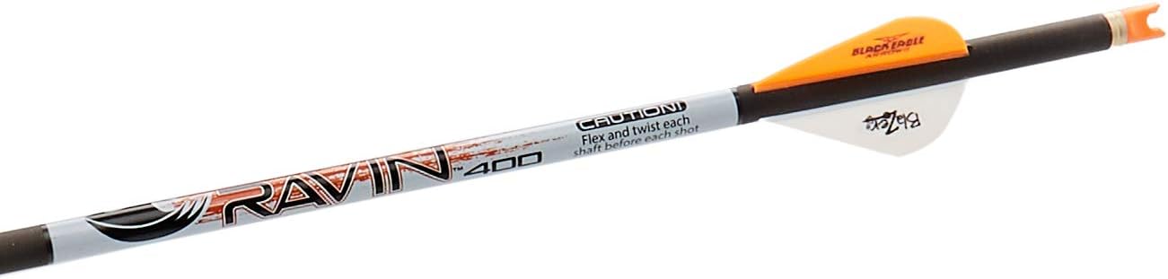 RAVIN 20-Inch 400-Grain Carbon Crossbow Bolts with 2-Inch Offset Vanes, Inserts and Nocks for Use Exclusively Crossbows