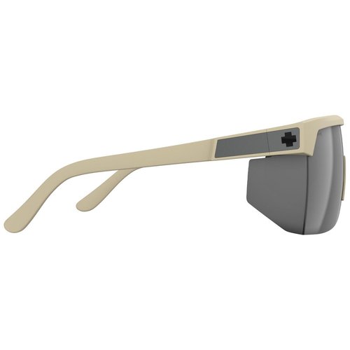 Spy Optic Men's Super Flynn Rectangular Sunglasses, Matte Sand Happy Grey Green Black Mirror, One Size