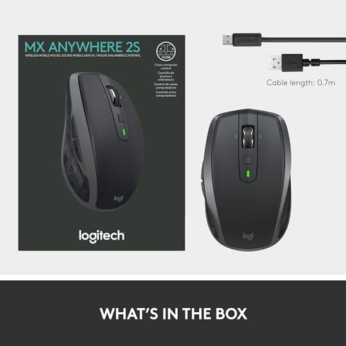 Logitech MX Anywhere 3S Compact Wireless Mouse, Fast Scrolling, 8K DPI Any-Surface Tracking, Quiet Clicks, Programmable Buttons, USB C, Bluetooth, Windows PC, Linux, Chrome, Mac - Rose