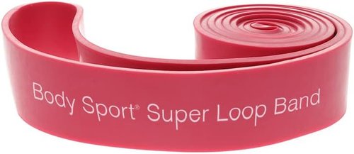 Body Sport Super Loop Band 41-Inch, Latex, Exercise Chart Included – Bands for Working Out – Exercise Band