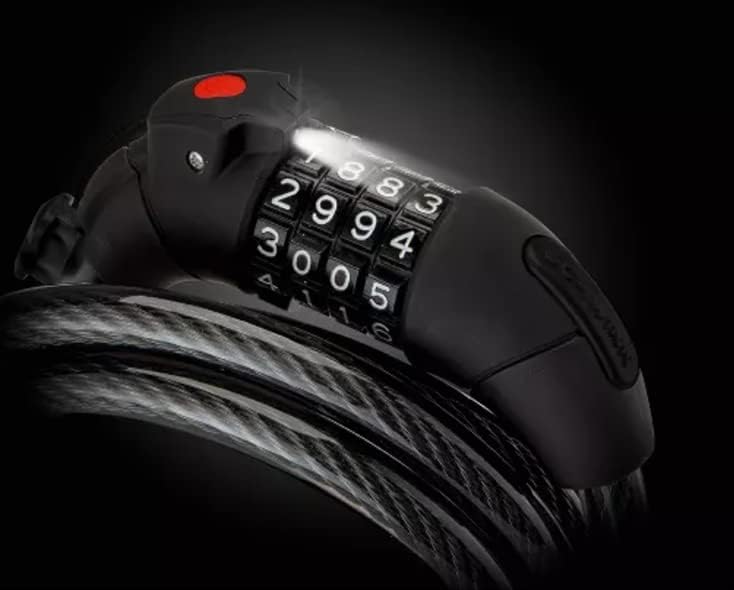 Schwinn SW78502-3 Combo Lock with Light, 12mm