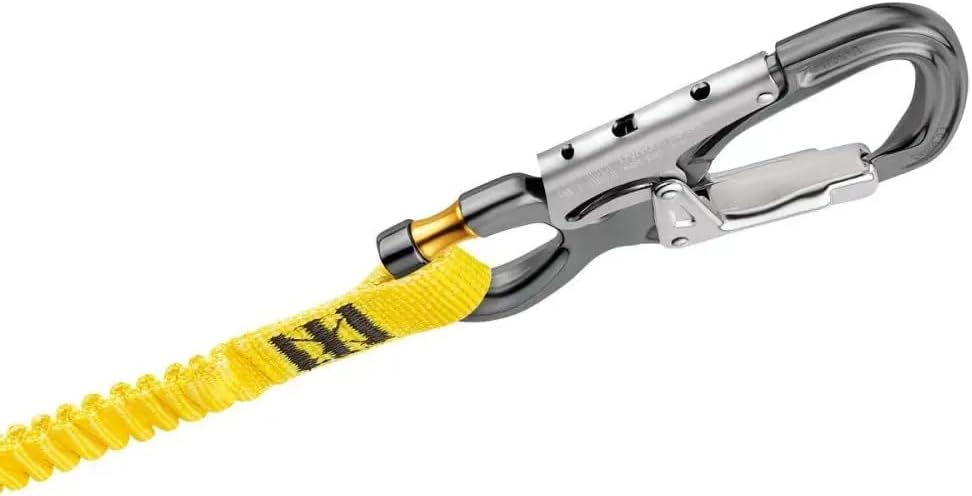 PETZL, EASHOOK Open Carabiner (Gray), Gray/Yellow, Automatic