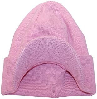The Vintage Year Plain Sports Visor Billed Knit Radar Cuff Beanie