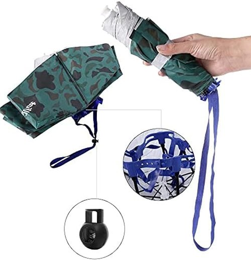 Luwint 36'' Diameter Elastic Fishing Gardening Folding Umbrella Hat Headwear