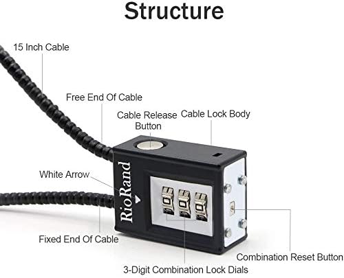 RioRand Trigger Lock 3 Digit Combination 15 Inch Gun Cable Lock