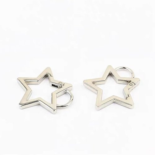 3 Pcs Star Shaped Stainless Steel Keychain Clip Carabiner Snap Hook Holder Star Carabiner Hook Clip Key Holder Carabiner Clip for Keys Wallet with Key Chain Rings Accessories (S) (Black，Silver，Gold