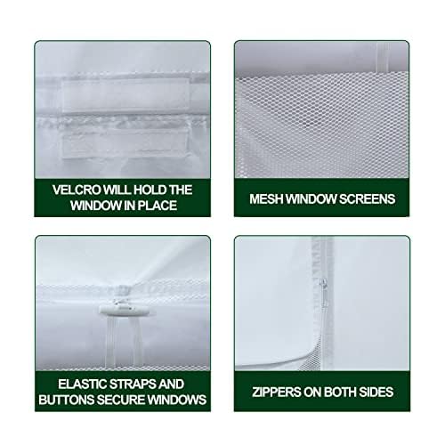Eurmax USA Full Zippered Walls for 10 x 10 Easy Pop Up Canopy Tent,Enclosure Sidewall Kit with Roller Up Mesh Window and Door 4 Walls ONLY,NOT Including Frame and Top（Blue）