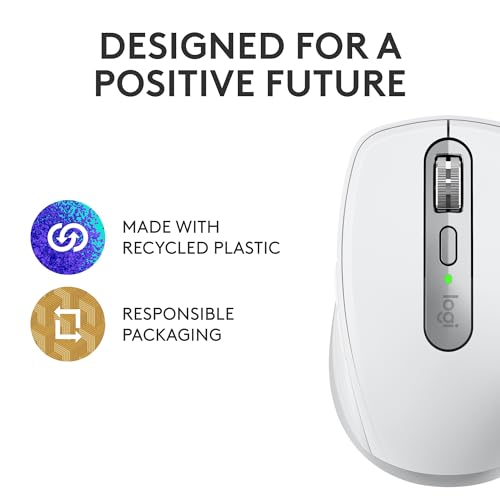 Logitech MX Anywhere 3S Compact Wireless Mouse, Fast Scrolling, 8K DPI Any-Surface Tracking, Quiet Clicks, Programmable Buttons, USB C, Bluetooth, Windows PC, Linux, Chrome, Mac - Rose