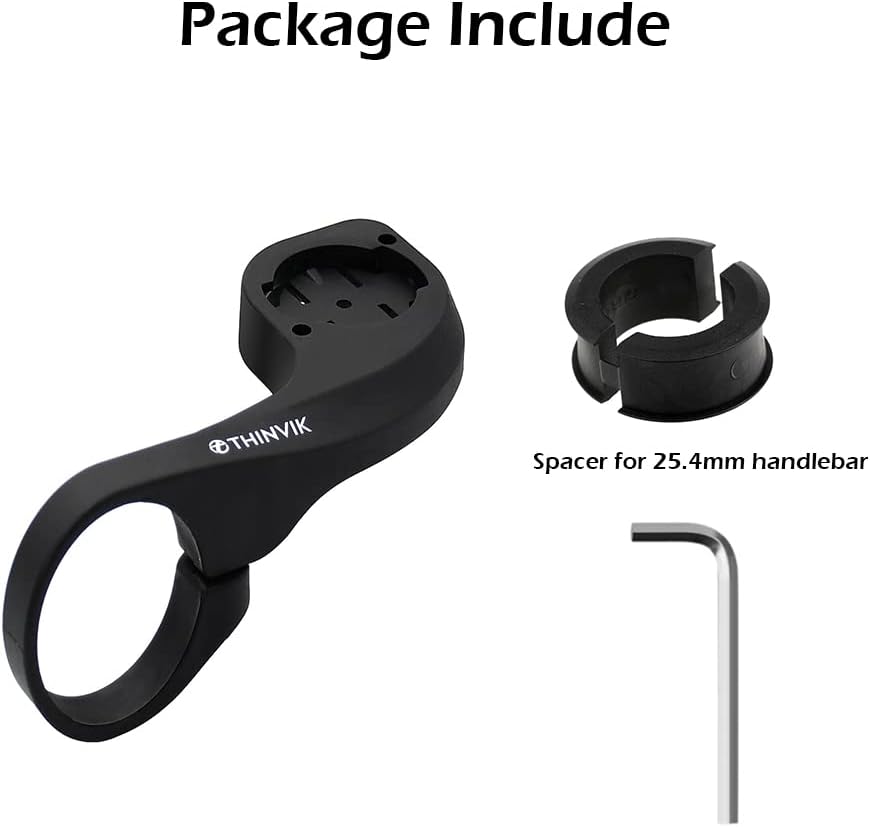 Thinvik Out Front Bike Computer Mount for Garmin Edge 830 820 810 800 530 520 Plus 520 510 500 200 130 25 GPS Compatible with 31.8mm 25.4mm Handlebar