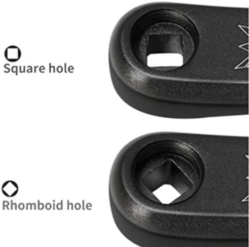 170mm Crank Arm Aluminum Alloy Single Speed Crankset for Bicycle Mountain Road Bike(Rhombic Hole-Black)