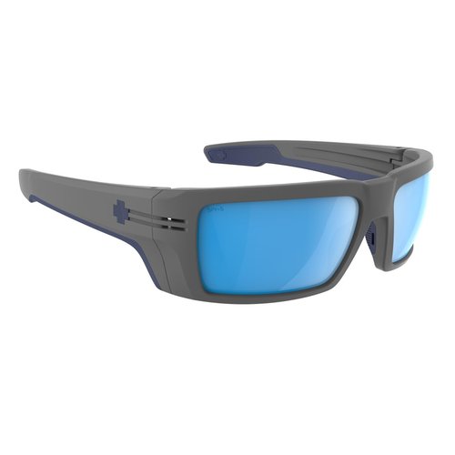 SPY+ - REBAR SE ANSI, Matte Gray, Happy Boost Polar Ice Blue Mirror, Medium-Large, Sunglasses, Unisex, Adult