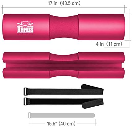 The X Bands Premium Barbell Pad, Squat Pads, Hip Thruster, Safety Neck & Shoulder Protection, Foam Padded Cushion for Weight Lifting, Gym Equipment, Glute Exercise, Lunges, Thrusts - 1 Pad w. 2 Straps