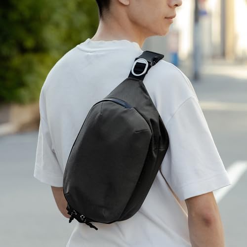 Orbitkey Urban Sling – Compact Crossbody Bag with Adjustable Strap & Quick Access Pockets – Lightweight Everyday Carry Sling for Travel, Work, Gym & Outdoor Adventures (Black)
