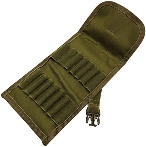 Tactical Ammo Pouch for Utility Hunting Rifle Foldable Ammo Wallet with Holds 14 Cartridges Firearm Ammunition Carrier Bag for Shooting Range with Gear Rifle Shell Holder Belt for Bullets