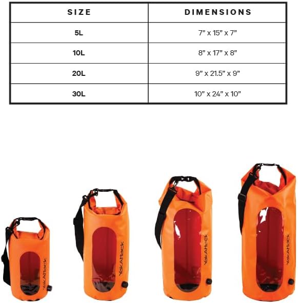 YakAttack 20L Roll-Top Waterproof Dry Bag with Air Valve | Durable & Water Resistant | Compact Storage | Remove Trapped Air | Additional Buoyancy | Dry Bag for Kayaking, Hiking, Boating & Camping