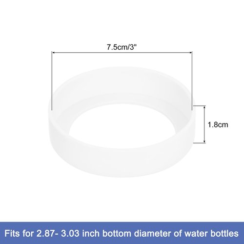 uxcell 8pcs Water Bottle Boot, Protective Silicone Boot Sleeve Non Slip Bottom Cover Bumper for Water Bottles Mug Tumbler Clear(75mm)