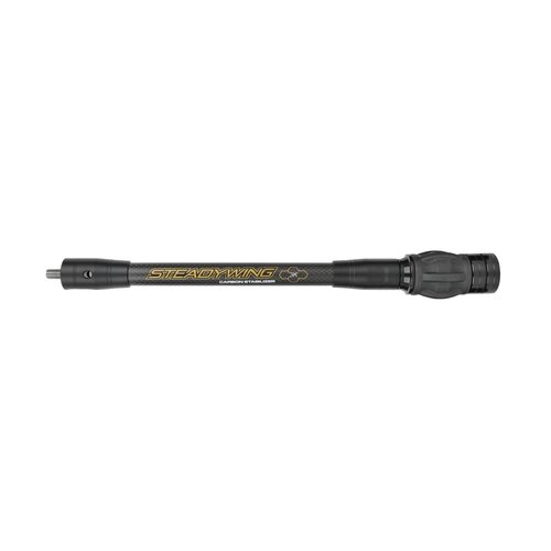 AMEYXGS Archery Bow Stabilizer for Compound Bow, 3K Carbon Fiber 6", 8", 10", 12" Rods, Damping System, Weights Kit, Single Side V-Bar Mount,Quick Disconnect (10″)