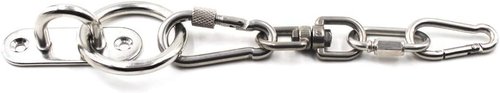 304 Stainless Steel Spring Snap Key Chain Clip Hook Screw Gate Buckle with Screw Gate Lock for Home,Outdoor Camping,Hiking Fishing,Traveling,Backpack