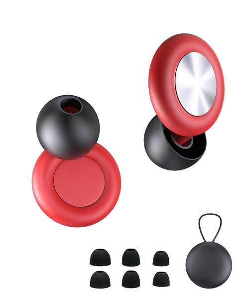 Concert Ear Plugs for Sleeping Noise Cancelling EarPlugs Reusable Ear Protection for Musicians,Rave,Focus,Moto and Sleep 25dB Silicone Earplugs Noise Reduction 8 Pair Ear Tips (XS/S/M/L) Red