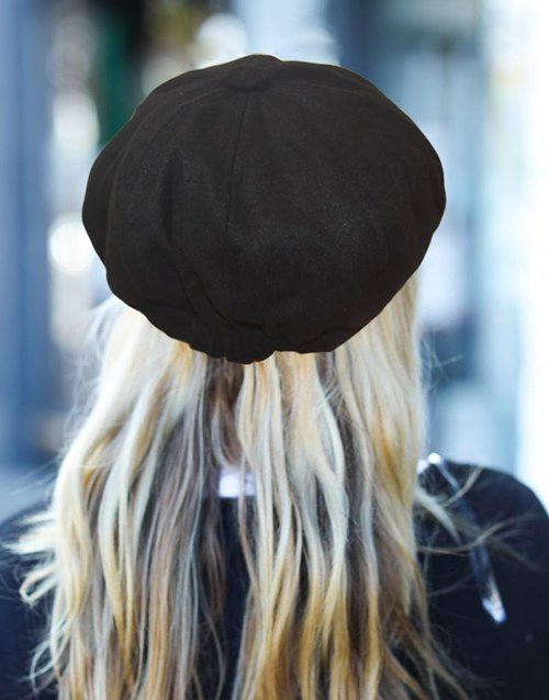 Women Beret Newsboy Hat, Fall Baker Boy Hat Women, 8 Panels Beret, Winter Paper Boy Cabbie Newspaper Boy Hat Black