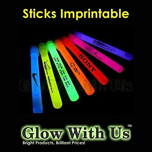 Glow Sticks Bulk Wholesale, 50 4” Blue Glow Stick Light Sticks. Bright Color, Kids Love Them! Glow 8-12 Hrs, 2-Year Shelf Life, Sturdy Packaging, GlowWithUs Brand