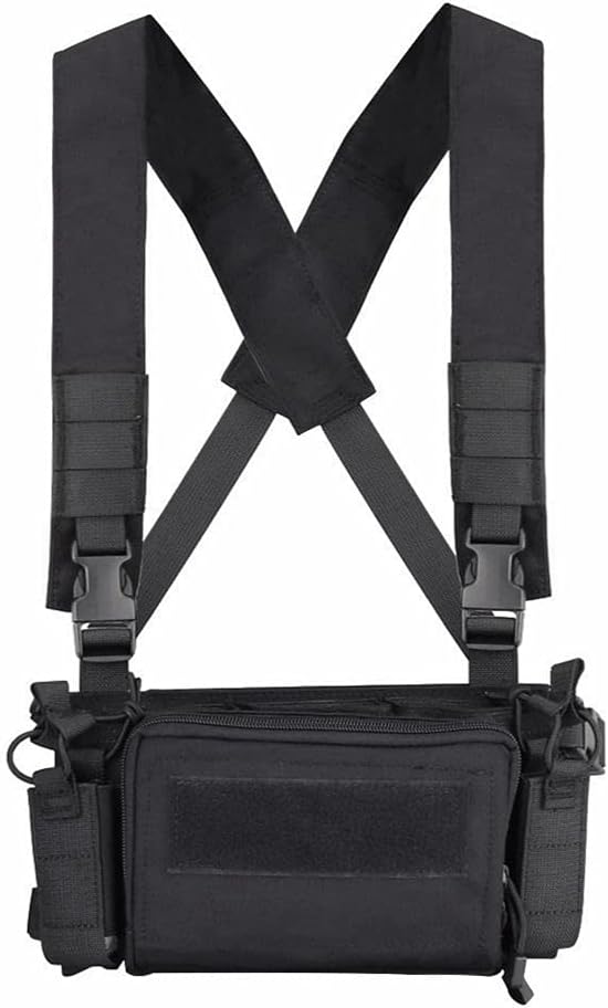 Micro Chest Rig with 5.56/ 9mm Airsoft Mag Pouch & Tactical X Harness