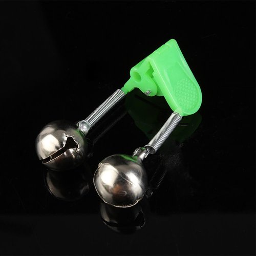 Quweiz 20Pcs Fishing Rod Alarm Bell, Dual Fishing Alarm Fishing Bells for Rods Clip, for All Kinds of Sea Rod (Green)