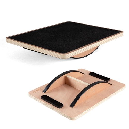 StrongPal Wooden Rocker Balance Board, 17" x 13.4", Dual-Direction Wobble with 17° Tilt, Non-Slip Core & Stability Trainer for Adults, Seniors, Rehab & Office – Supports 400 lbs, Ideal for Home & Gym