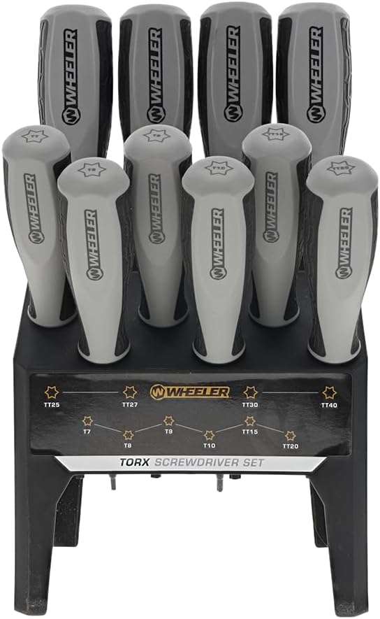 Wheeler 30 Piece SAE/Metric Hex and Torx P-Handle Set for Pistol Rifle Handgun Gunsmithing Rebuild and Maintenance, Black, Yellow, Gray