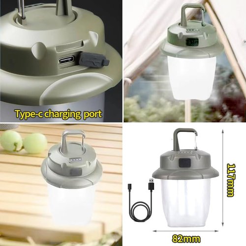 YZYOE LED Rechargeable Mini Camping Light, Outdoor Portable Lighting with Keychain, 4-Mode White and Warm Pineal Light.
