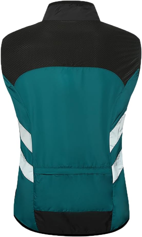 WOSAWE Men's High Visibility Cycling Wind Jacket Water Resistance Reflective Windbreaker