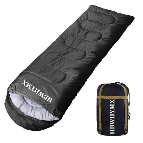 Black Sleeping Bags for Adults Backpacking Lightweight Waterproof- Cold Weather Sleeping Bag for Warm Camping Hiking Outdoor Travel Hunting with Camping Sleeping Bag (Black1, 86 x 31.5inches)