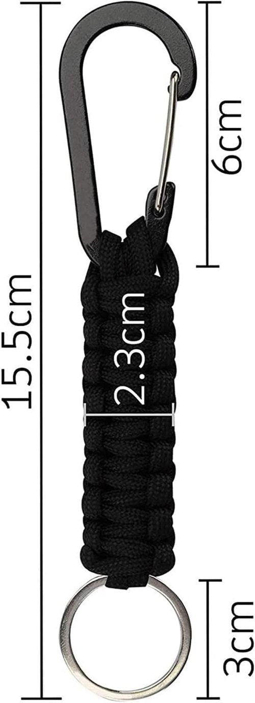 BRAVESHINE Paracord Keychain Carabiner Clip, D Ring Lanyard Hanger Stroller Hook for Water Bottle, Key, Backpacks, Men, Women