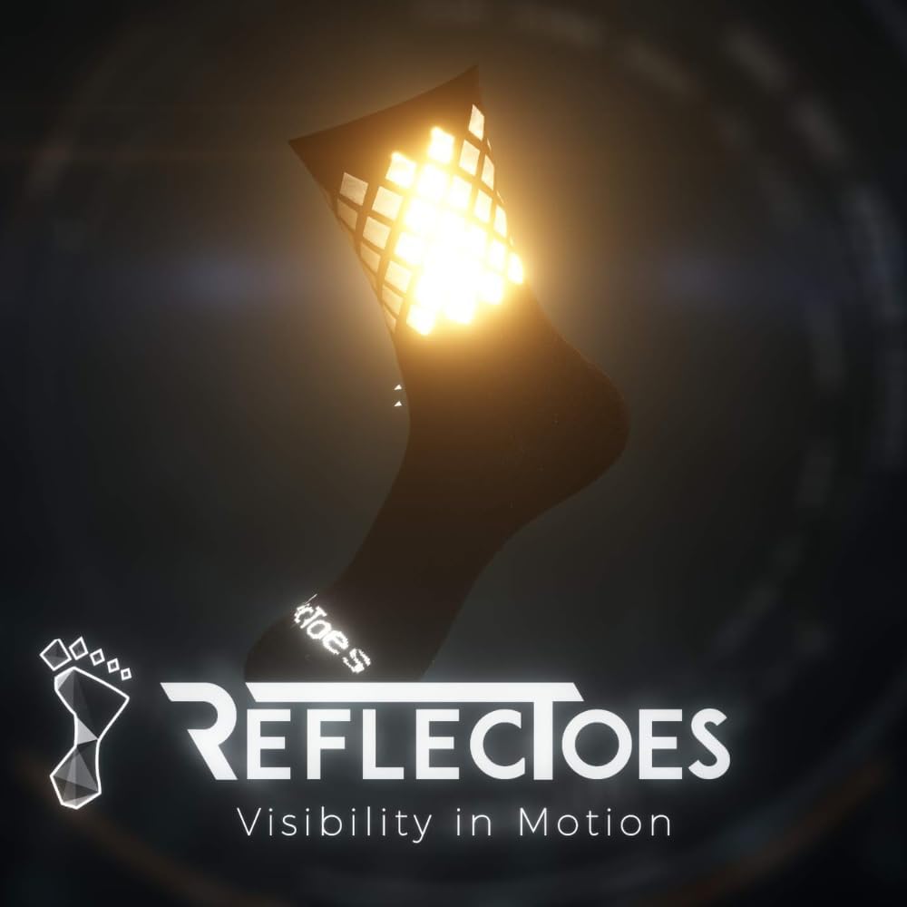Reflective Socks - High Visibility Sports Socks Cushioned, Biomotion Safety Gear for Outdoor Athletes