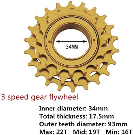 SENQI Bike Freewheel Sprocket Gear Single Speed 12T 14T 16T and 3 Speed