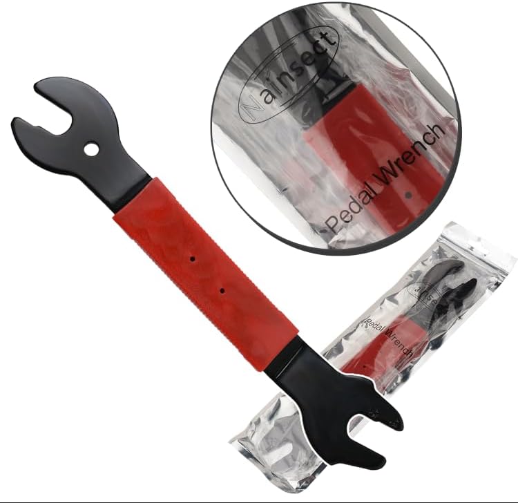 Pedal Wrench Double Sided Bicycle Pedals Removal 15/16/17mm Bikes Spanner Home Mechanic Kit Tool Comfortable Grip Cycling Crank for Biking Maintenance Repair