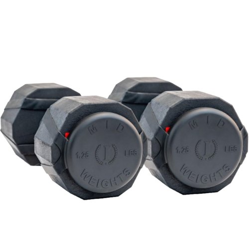 Mid Weights Silicone Microweights For Round or Hex Dumbbells, 1.25 lb. Add On Weight For Dumbbells, Fractional Weights To Add 1.25 or 2.5 lbs, 4 pcs.