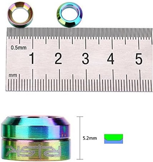 (Dilwe Headset Spacer, 2 Pairs TC4 Front Brake Caliper Gasket for Mountain Motorcycle)