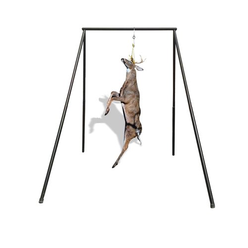 Generic HSW Black Steel Game Hunting Hoist Rack, 500lb Capacity Deer Game Hanger Hoist, Heavy Duty Convenient Freehand Installation Support Stand for Animal Skinning Field Processing (black)