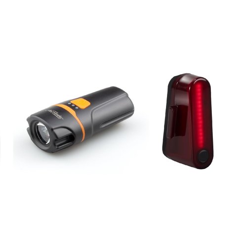 Spolite Compact Design Bike Lights Set, Front and Back Lights, IP64 Waterproof, 6 Modes Cycling Light, USB Rechargeable Tail Light