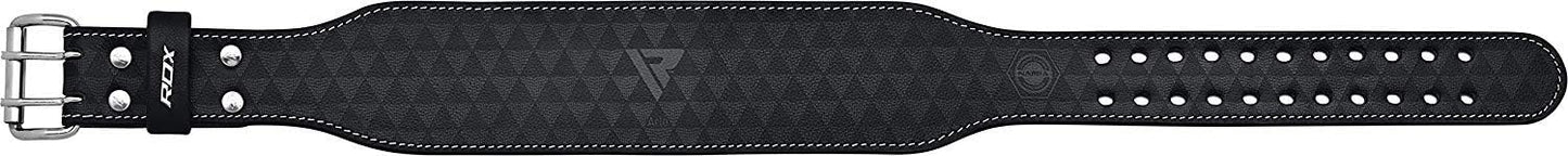 RDX Weight Lifting Belt Nappa Leather, 4” Padded Lumbar Back Support, 11 Adjustable Holes, Bodybuilding Training, Powerlifting Deadlifts Workout Squats Exercise, Home Gym Fitness Equipment