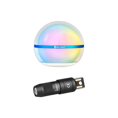 OLIGHT IMINI 2 EDC Rechargeable Keychain Flashlight with Sphere Smart Night Light, 75 lumens Stepless Dimming Table Lamp