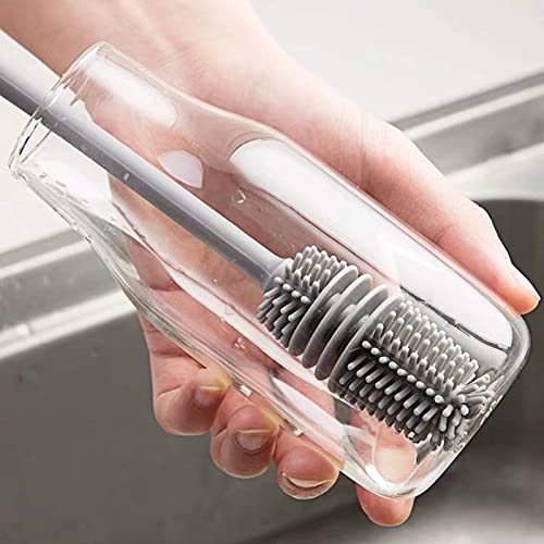 Long Handle Bottle Brush,Straw Cleaner Brush Compatible for Stanley Cup, Water Bottle Cleaner Brush Set Fit for Owala Water Bottle,Plus Extra Long Straw Cleaner Brush