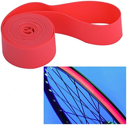 Tire Liners, Inner Tube Flat Protectors PVC Red Rim Strip Rim Tape Fits 20inch 24inch 26inch 700C Riding Wheels(26inch)