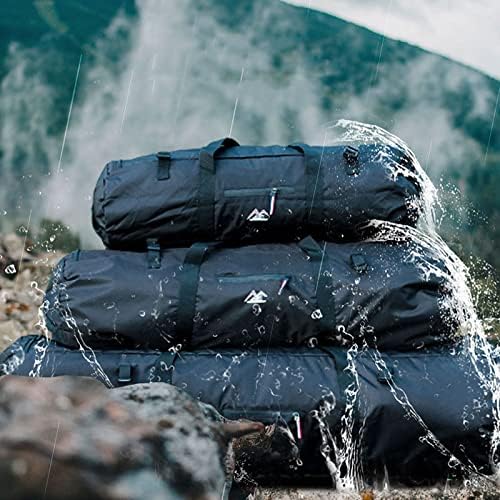 Large Capability Folding Tent Storage Carry Bag Waterproof Luggage Pack Pouch for Camping Hiking Picnic Organizer Walking Holder (Black-S)